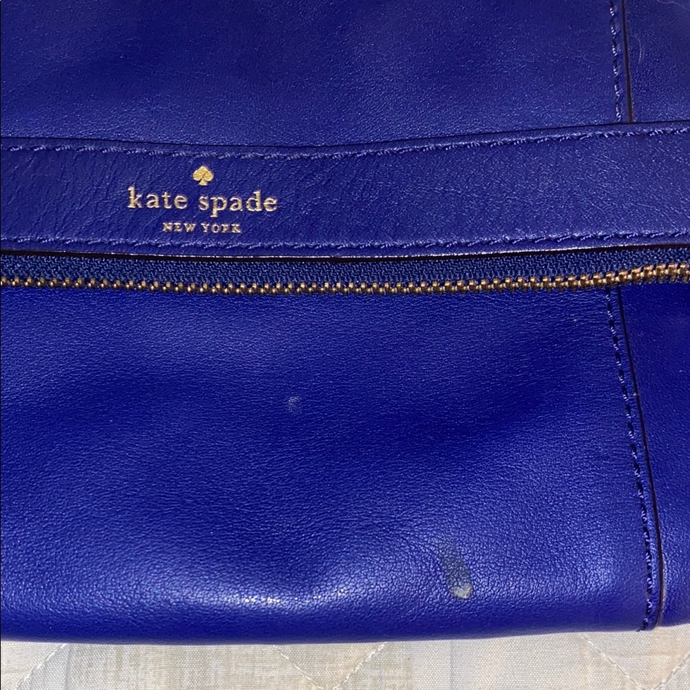 Kate Spade Blue Crossbody Bag with Gold Accents